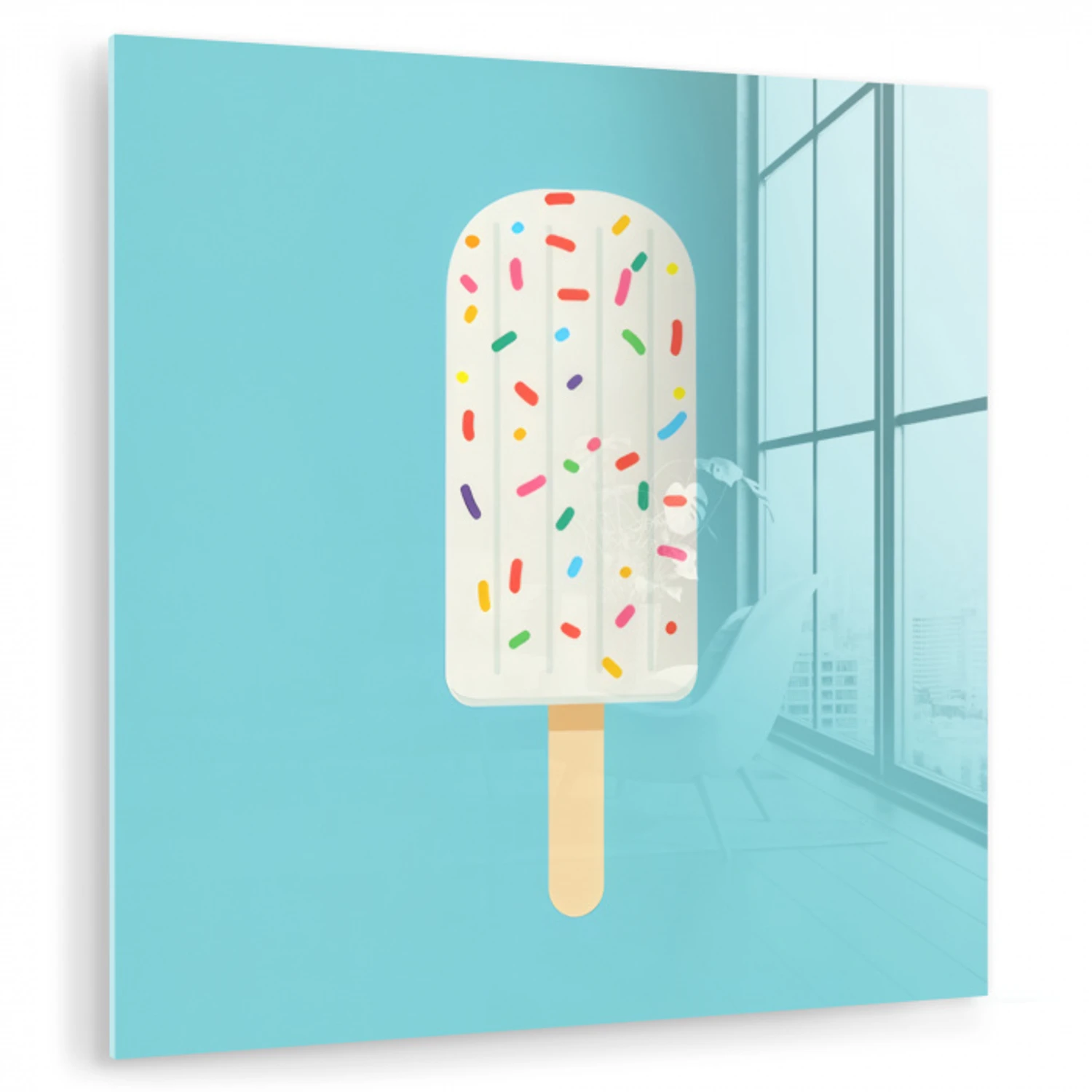 Ijsje - Stokje - Sprinkles - Lichtblauw plexiglas 5mm klein -zzzproduct_nieuw