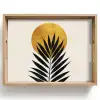 Zwart palmblad - Gouden cirkel - Beige achtergrond Dienblad Rechthoek middel -z3d_shopping