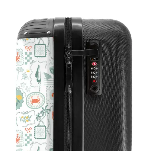 Zomerse illustraties groen NBS - Handbagage koffer - Kinderen Unisex middel -slot