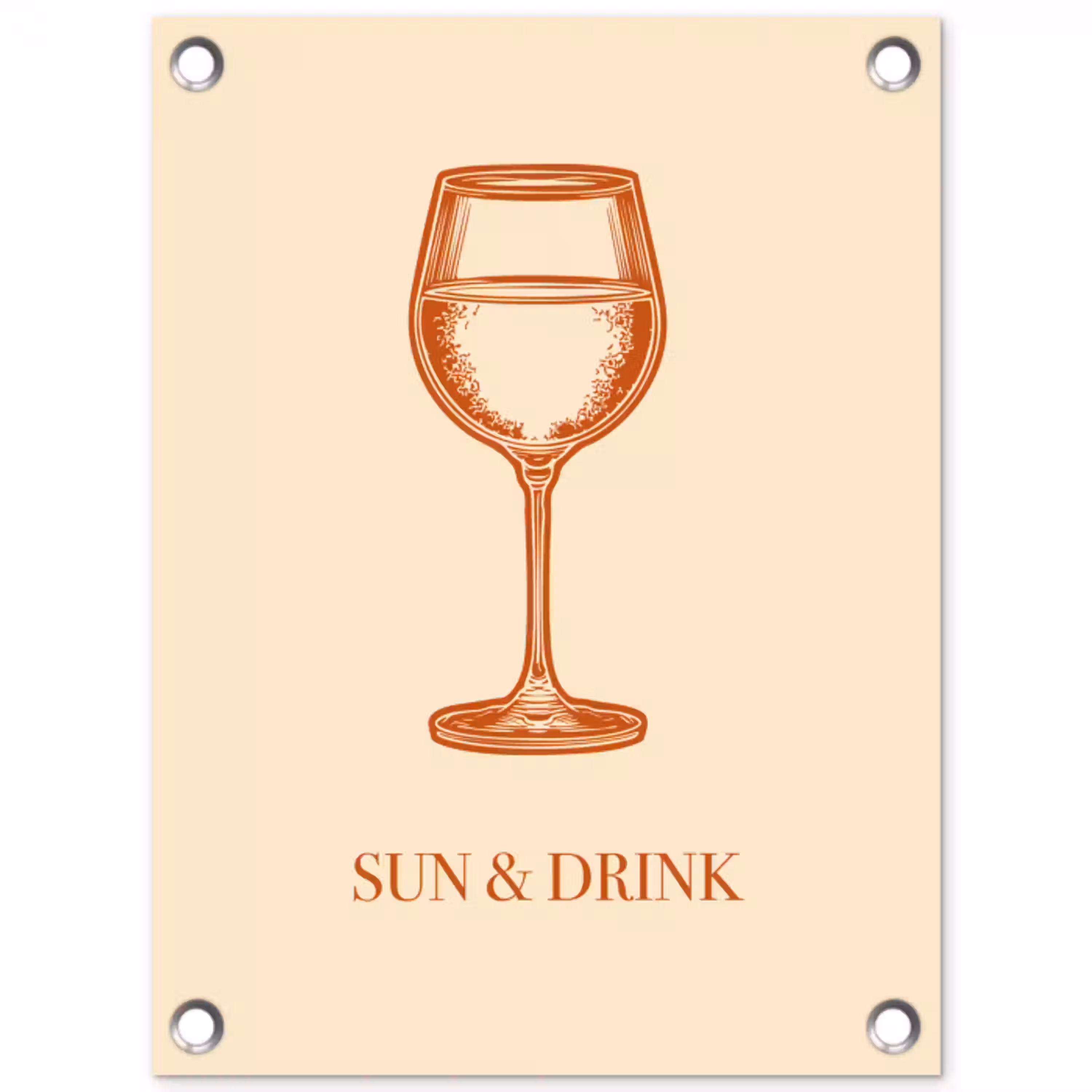 Wijn - Zomer - Quote - Oranje tuinposter los doek klein -3d
