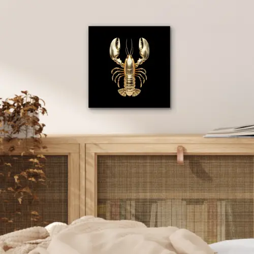 Kreeft - Goud - Textuur - Zwart aluminium wit klein -sfeer3