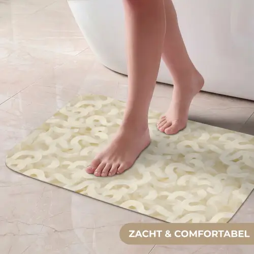 Abstract - Lijnen - Beige Badmat klein 997 -USP_ZachtNL