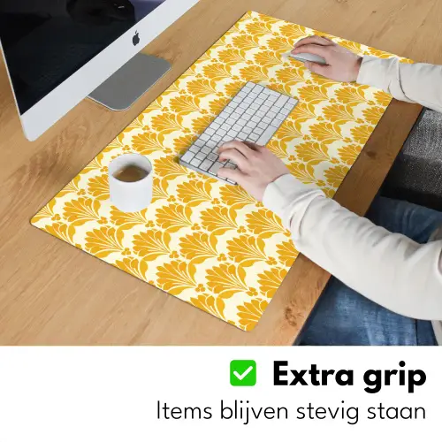 Patroon - Motief - Geel Muismat XXL klein 681 -sfeer3