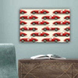 Raceauto - Retro - Rood canvas 2cm klein 34 -sfeer4