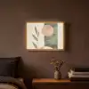 Geometrisch - Roze - Groen - Natuur Light Box met batterij (Wandlamp) middel -sfeer4
