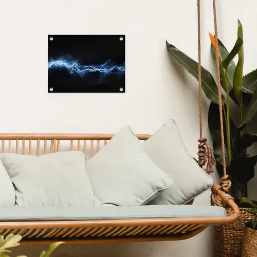 Gaming - Bliksemflits - Blauw - Energie tuinposter los doek klein -sfeer7