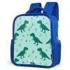 Vriendelijke T. rex tussen sporen Kinderrugzak - Blauw middel -schuin