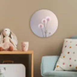 Bloemen - Bollen - Roze Wandcirkel kunststof plaat 5mm dik klein -tsfeer1_kind