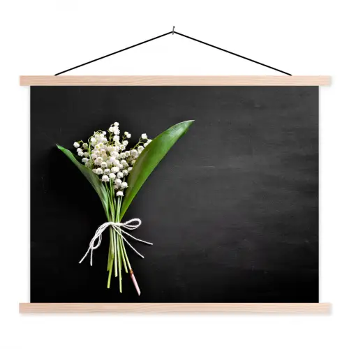 bloemen-5-1-1 textielposter latten blank klein -3d