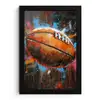 Graffiti - Rugby - Kleurrijk - Rugbybal fotolijst zwart zonder passe partout klein -3d