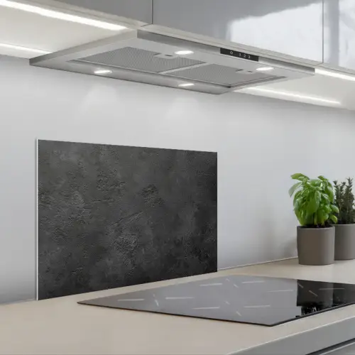 Beton - Structuur - Industrieel - Zwart - Grijs keuken achterwand spatscherm klein -3d_schuin
