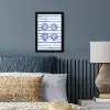 Vier schelpen - Blauw - Wit - Strepen fotolijst zwart zonder passe partout klein -sfeer3