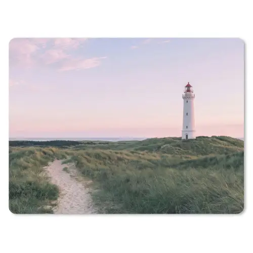 Vuurtoren - Duinlandschap - Zee muismat rubber klein -3d