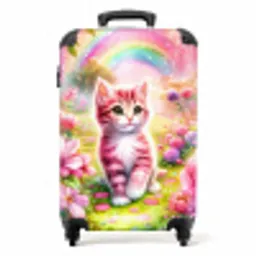 Roze regenboogkatje NBS - Handbagage koffer - Unisex middel -productfoto_recht