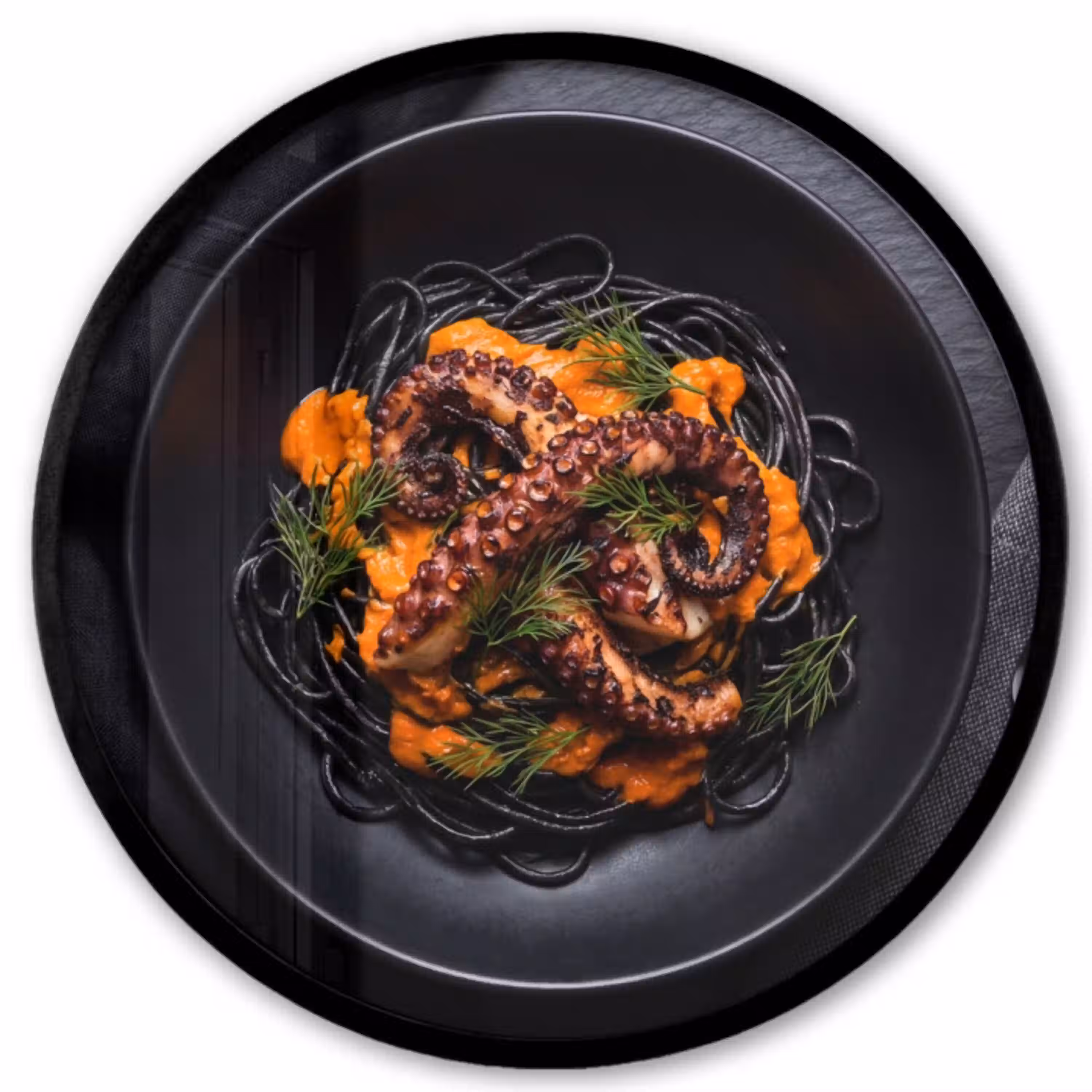 Eten - Octopus - Modern Fotolijst rond zonder passe partout klein -3d