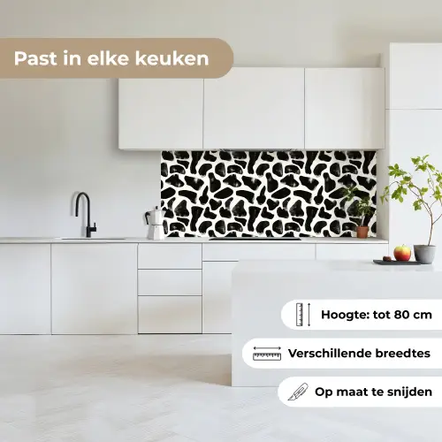 Dierenpatroon - Vlekken - Zwart - Wit keuken achterwand 2 middel 871 -sfeer4_NL