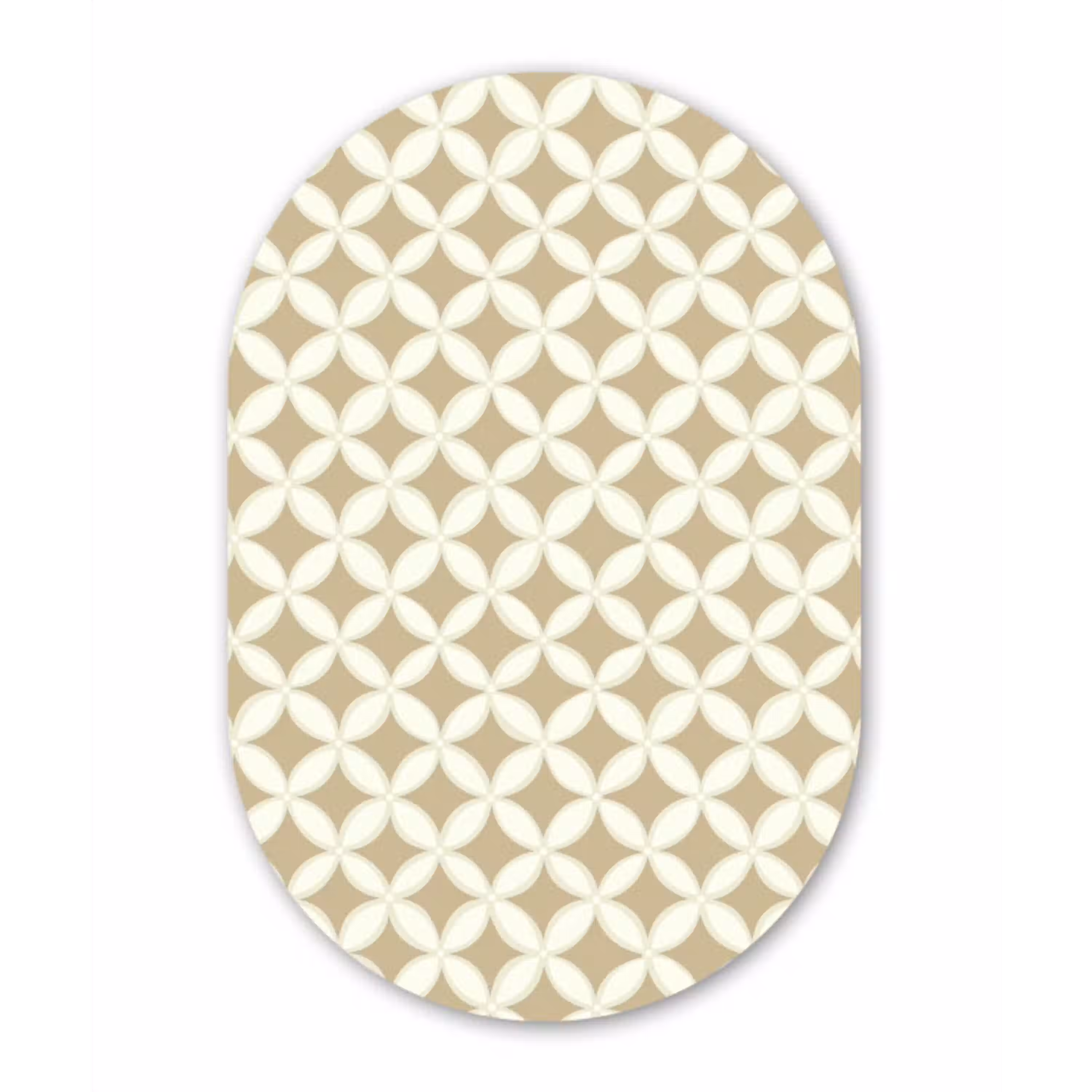 Symmetrisch - Motief - Beige Wandcirkel Ovaal Aluminium middel 839 -3d