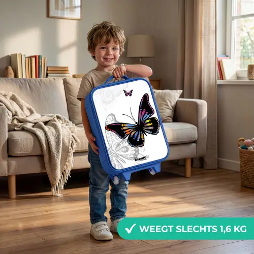 Petal papillon Kinderkoffer - Blauw klein -sfeer2_NL