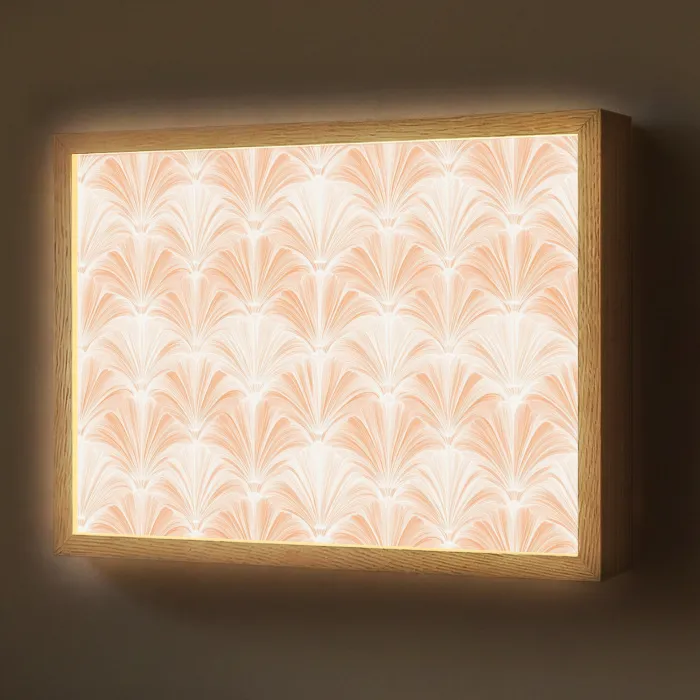 Waaier - Patroon - Perzik Light Box met batterij (Wandlamp) middel 907 -z3d_website