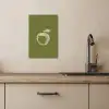 Lijntekening - Appel - Olijfgroen - Blaadje KitchenYeah - Keuken - Canvas klein -sfeer2