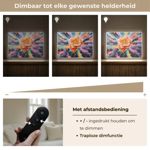 Bloemexplosie - Felle spatten - Dynamisch Light Box met batterij (Wandlamp) middel -USP_dimbaarNL