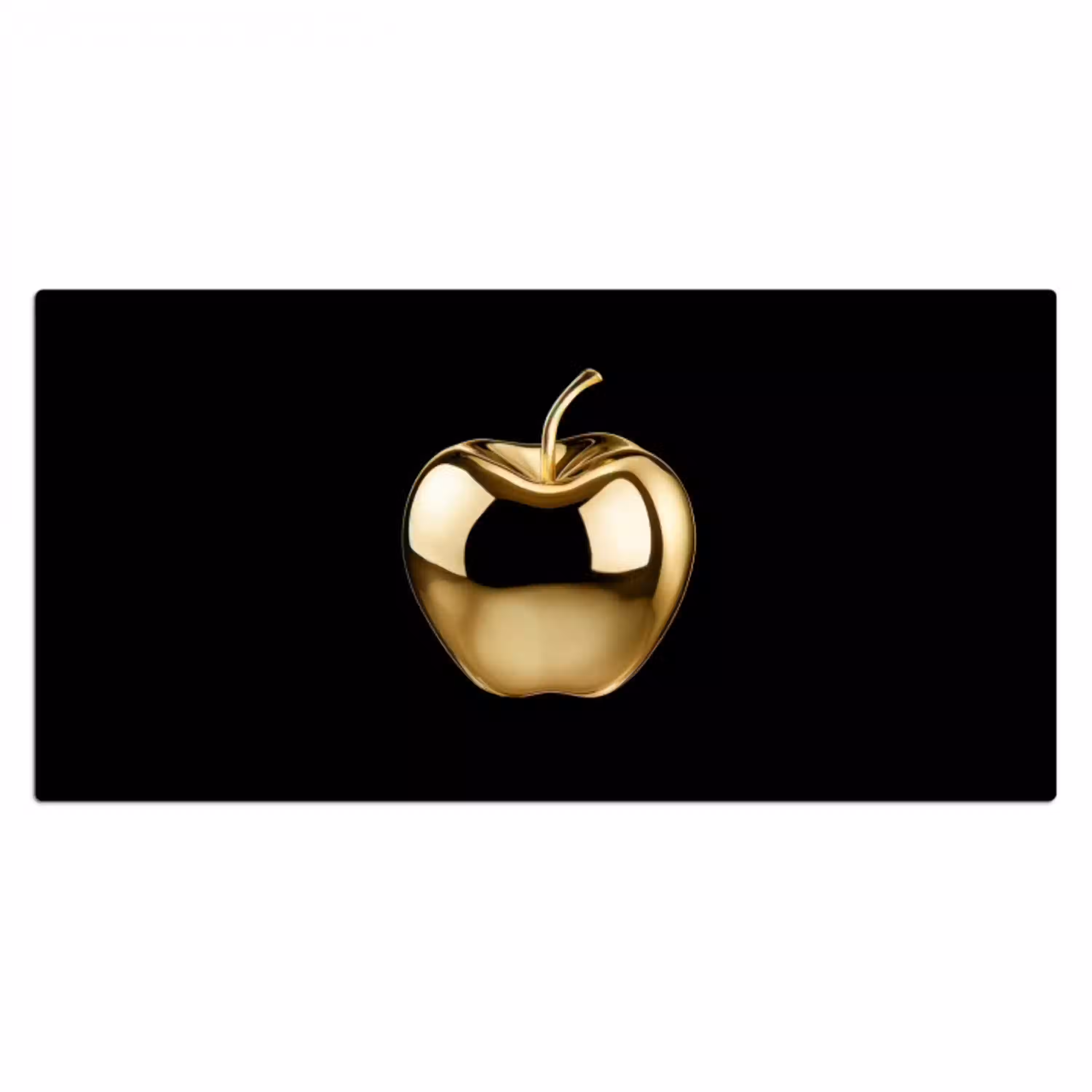 Appel - Goud - Chrome - Zwart Muismat XXL klein -3d_leeg