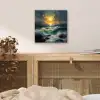 Zee - Zon - Golven - Rotsen aluminium wit klein -sfeer3