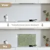 Subtiel - Geometrisch - Goud - Groen keuken achterwand spatscherm klein 900 -voor_na_NL