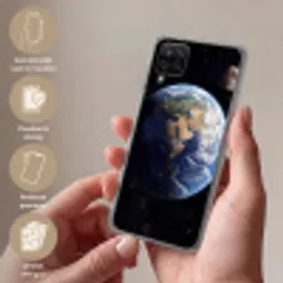 Aarde - Ruimte - Blauw - Groen Telefoonhoesje Samsung Galaxy A12 klein -sfeer3_NL