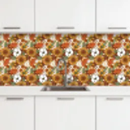 Bloemen - Vintage - Patronen keuken achterwand 2 middel 871 -3d