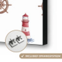 Nautisch - Klassiek - Rood Textielframe zwart klein 947 -USP_ophangsysteemNL