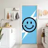 Smiley - Blauw - Bliksem deurposter klein -sfeer5
