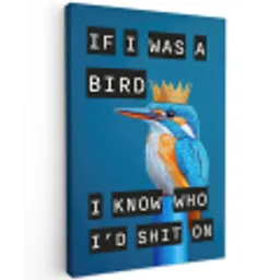 Vogel - Decoratie - Ijsvogel - Blauw canvas 2cm klein -z3d