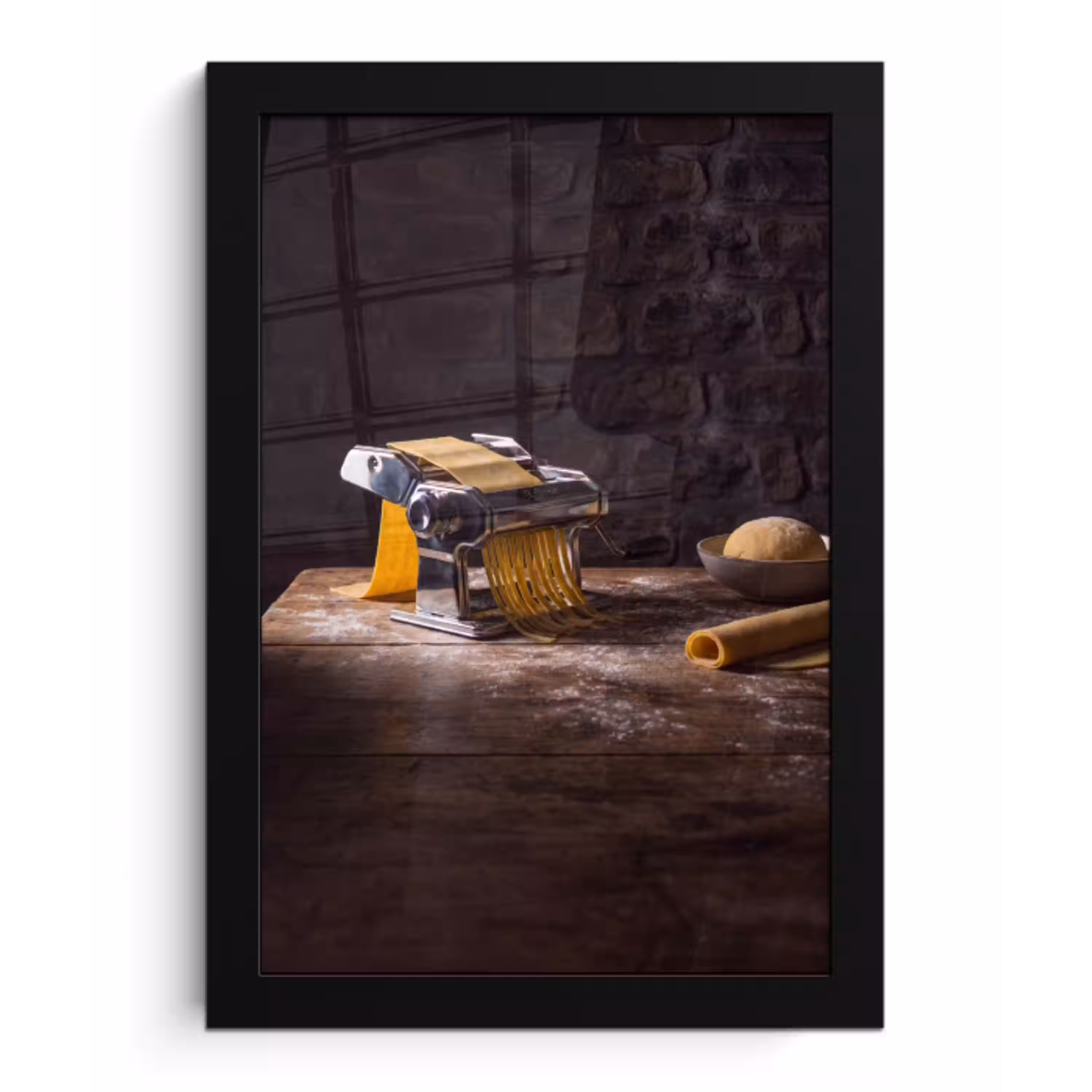 Pasta - Vers - Koken fotolijst zwart zonder passe partout klein -3d
