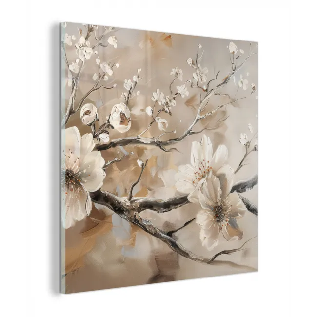 Bloemen - Natuur - Wit - Bloesem - Abstract plexiglas 5mm klein -z3d