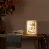 Huisje - Hout - Bloemen Light Box met kabel (Tafellamp) klein -sfeer4
