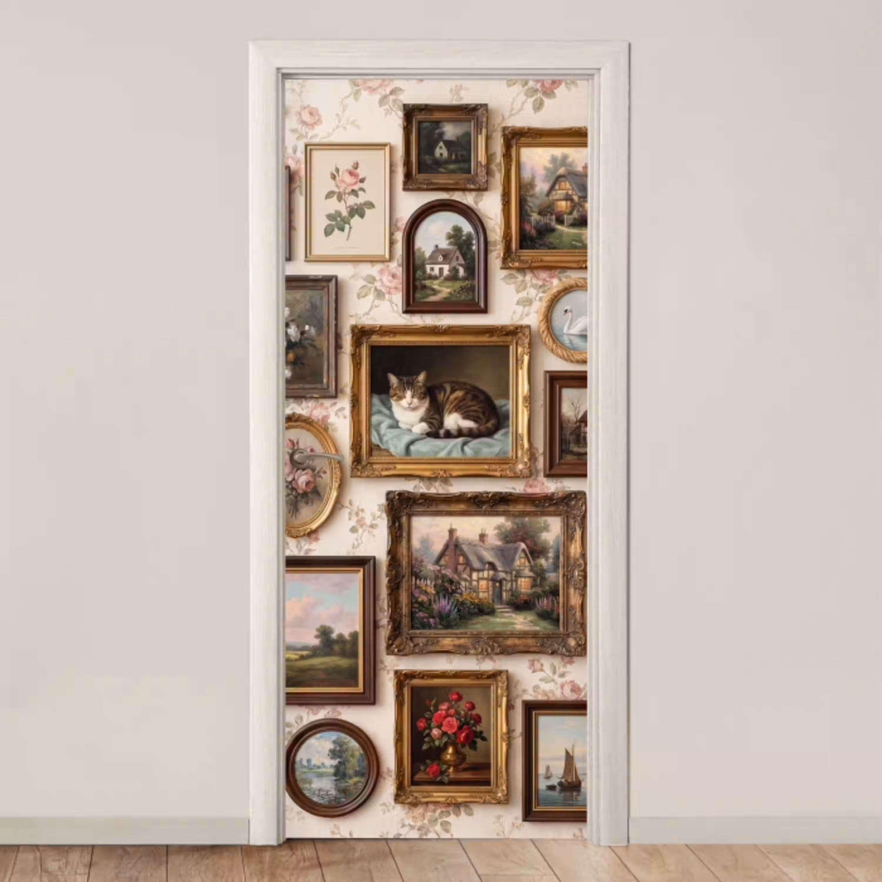 Dier - Kat - Portret - Klassiek deurposter klein -3d_beige