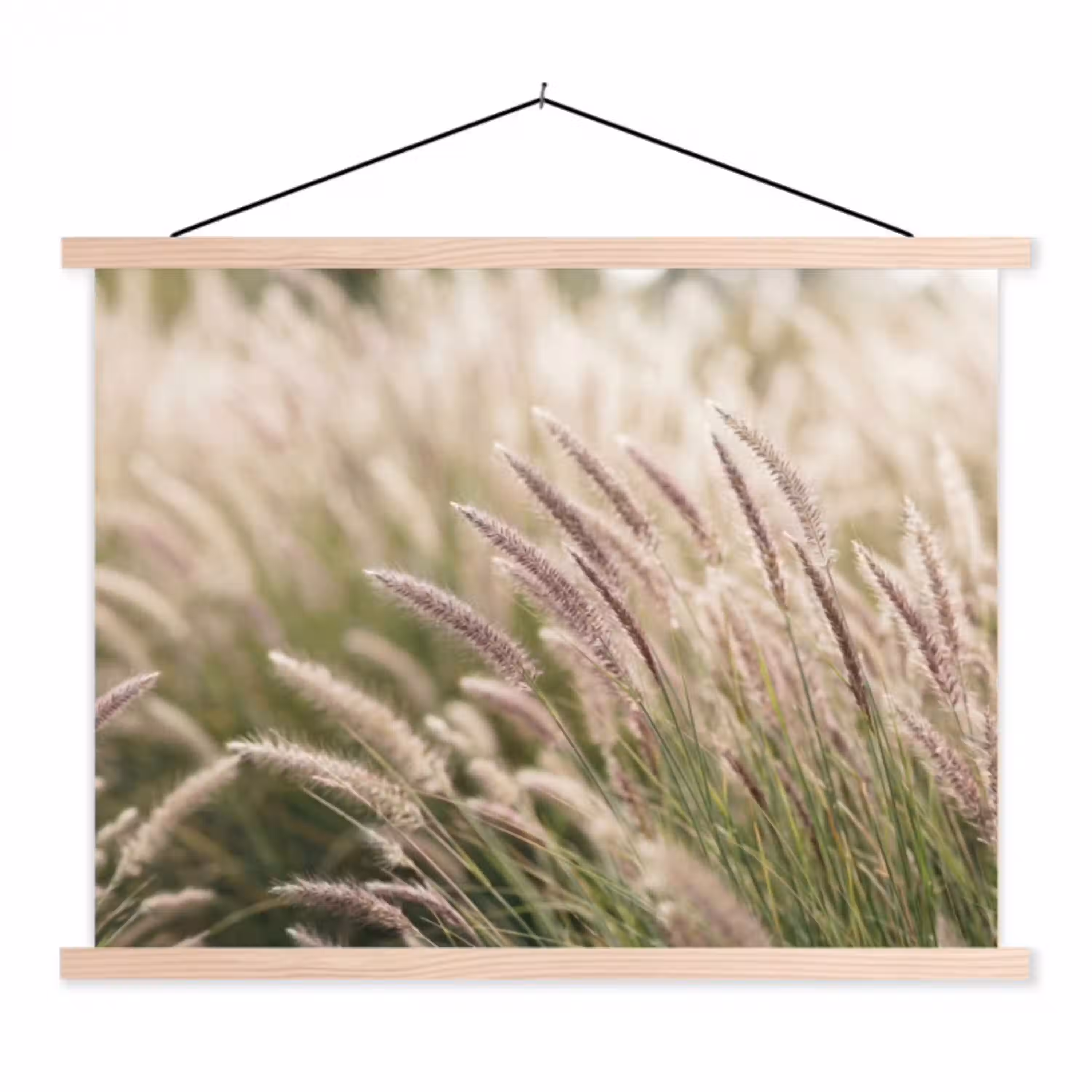 Gras - Close up - Groen textielposter latten blank klein -3d