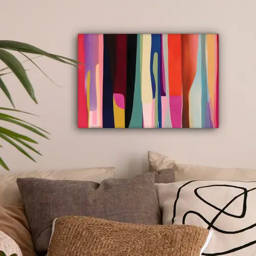 Kleurbanen - Verticaal - Kleurrijk canvas 2cm klein -sfeer1