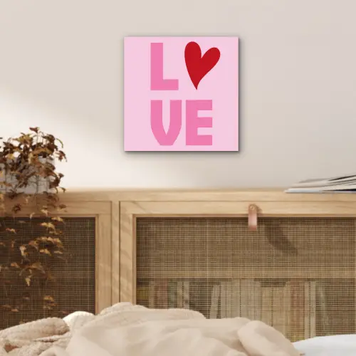 Love - Roze - Hart - Valentijn aluminium wit klein -sfeer3