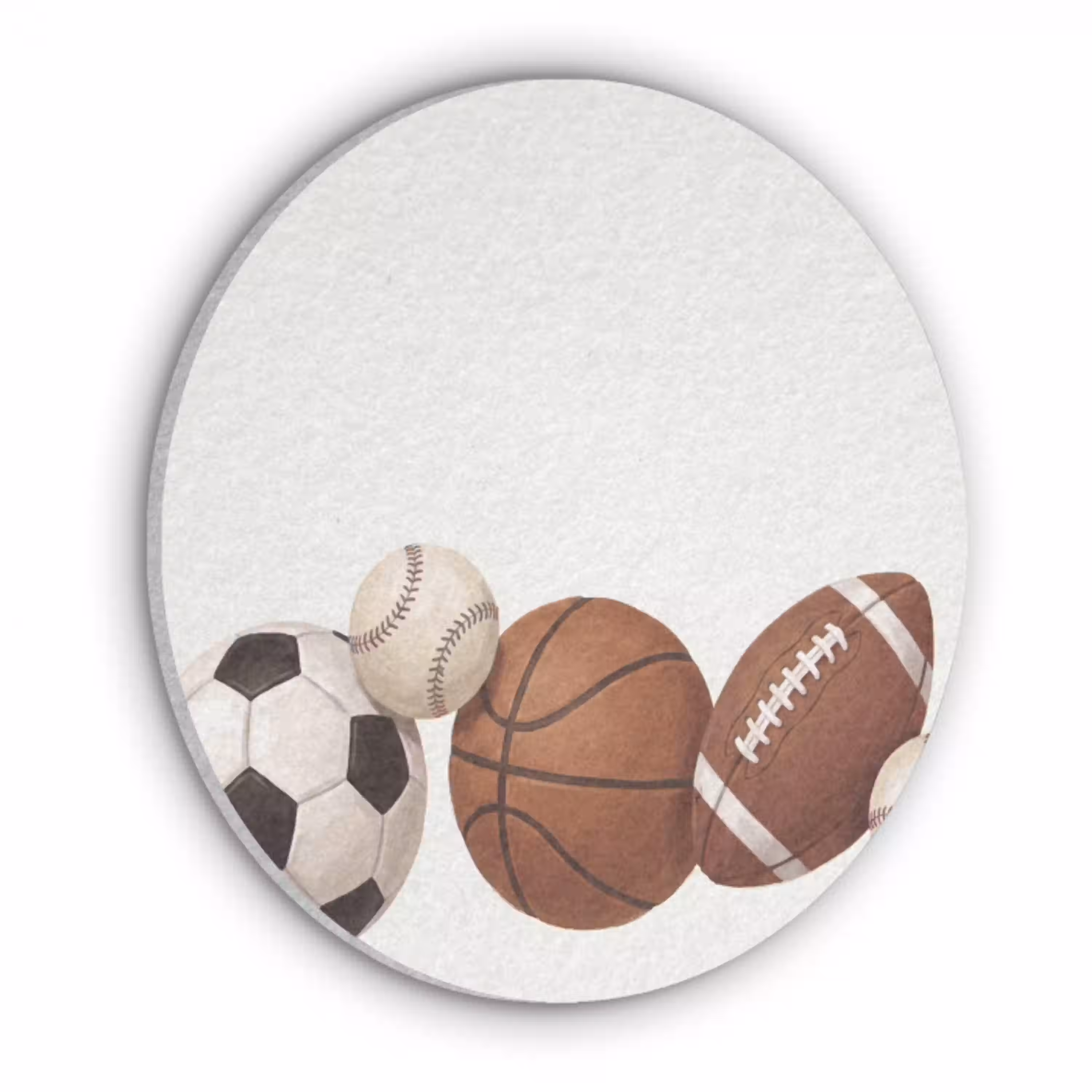 Sport - Ballen - Illustratie Akoestische PET Vilt - Rond klein -3d
