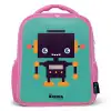 Groene robot Kinderrugzak - Roze middel -3d