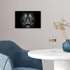 Tijger - Dieren - Zwart - Wit - Portret - Wild poster papier klein -sfeer3