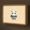 Panda - Beige - Minimalistisch Light Box met batterij (Wandlamp kind) middel -z3d_website