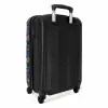 Tropisch vlinder patroon donker blauw NBS - Handbagage koffer - Kinderen Unisex middel -achterkant