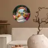 Doorkijk - Bloemen - Tropisch - Kleurrijk Wandcirkel kunststof plaat 5mm dik klein -sfeer1