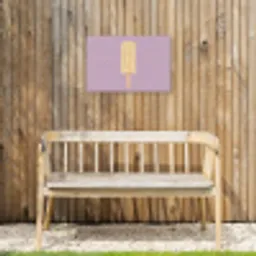 Beige - Ijsje - Spikkels Tuinposter op houten frame 2 cm dik klein -sfeer4