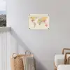 Wereldkaart - Realistisch - Beige tuinposter los doek klein -sfeer8