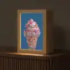 Ijsje - Hoorntje - Steentjes - Blauw Light Box met kabel (Tafellamp) klein -z3d_website