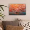 Zee - Boot - Wolken - Oranje canvas 2cm klein -sfeer1